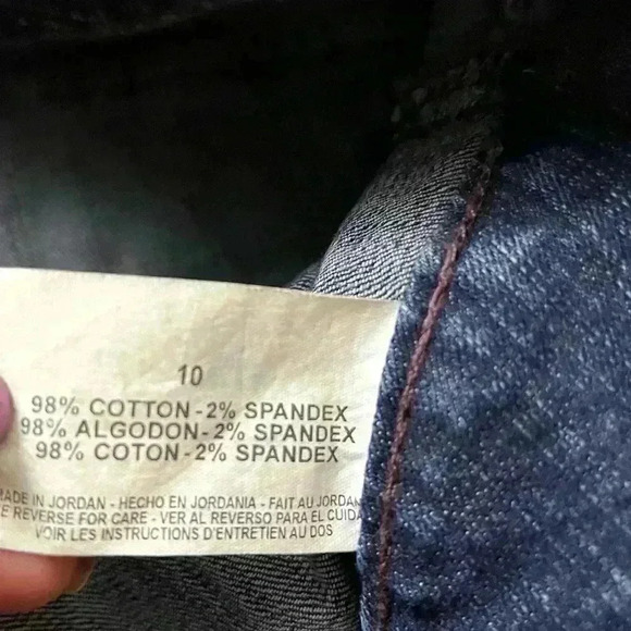 Jeanstar Med Wash Faded Flap Pocket Cuffed Crop Denim Stretch Capri Jean Size 10 - Picture 12 of 15